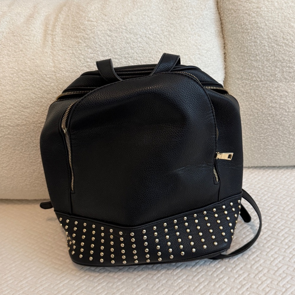 Stylish Black and Gold Women's Backpack - Picture 2 of 5